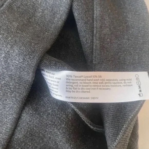 ❤️ Eileen Fisher SILK short sleeve sweater gray grey blouse top charcoal - Picture 6 of 7